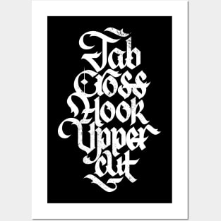 Jab Cross Hook Upper - White Distressed Posters and Art